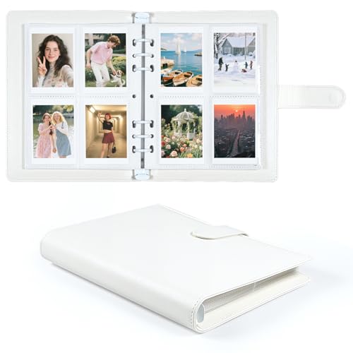 4 Pocket Trading Card Album Holds 200 Cards, 25 Removable Double-Sided Sleeves, Card Binder Compatible with Baseball, Sports, TCG & Game Cards, Collection Storage (White) - color: Ivory White