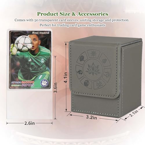 Arkeiliy MTG Deck Box 110+ Storage Sleeved Cards for Magic Commander - color: Grey III