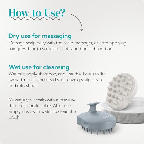 HEETA 2-Pack Large Scalp Massager Scrubber Shampoo Brush for Hair Growth - color: New Grey & Beige