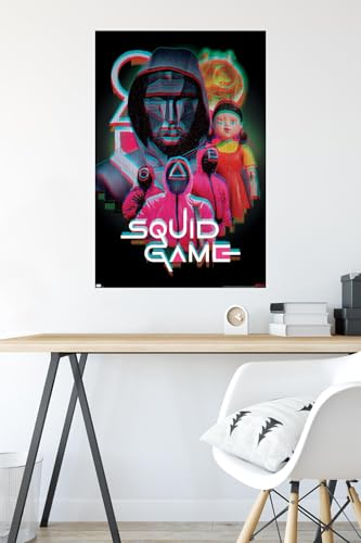 Netflix Squid Game: Season 2 - Group Glitch Wall Poster, 34L" x 22.4W", Premium Unframed Version - color: Premium Unframed Version, size: 34"L x 22.4"W