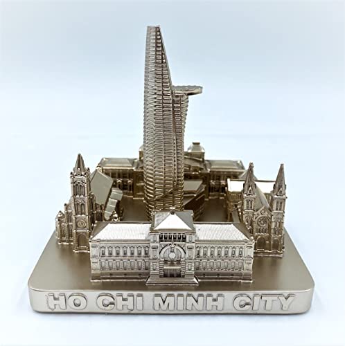 ZIZO Modern The World Landmarks Model Buildings City Skyline Statue for Home Decor for Boy Friends Gold 4" (Ho Chi Minh) - color: Ho Chi Minh