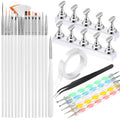FANDAMEI Nail Art Tools, Nail Stuff, Nail Supplies, Nail Stand, Nail Brush - color: White