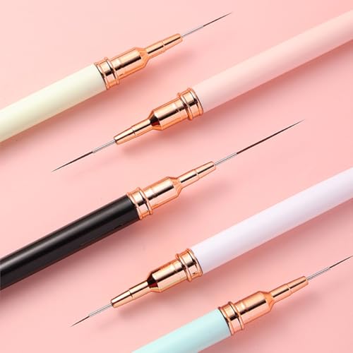 Nail Art Liner Brushes, 5Pcs Gel Polish Painting Art Design Pen Set - color: Multicolor (5Pcs)