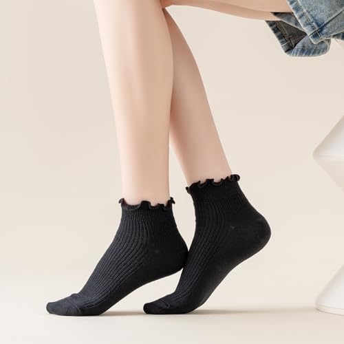 Mcool Mary Womens Ankle Ruffle Socks 6 Pack - color: Black, size: 5-9