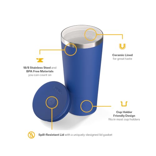 RTIC 20oz Everyday Tumbler, Insulated, Ceramic Lined, Cobalt - color: Cobalt, size: 20 Ounces
