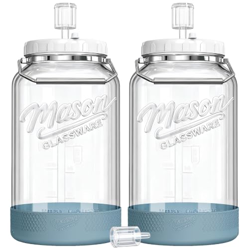 1.5 Gallon Glass Fermentation Jars with Lids & Airlocks, 2 Pack - size: 1.5 Gallon