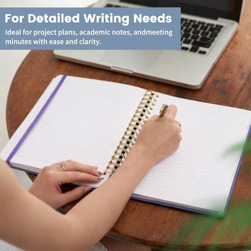 Spiral Notebook - 7.24" x 10" College Ruled Journal with Inner Pockets and 180 Pages, PU Leather Cover Business Journal, Twin-Wire Binding Notebook Perfect for Office & Home School Supplies ReefBlue - color: 001-Reef Blue-1pack, size: B5-180 pages