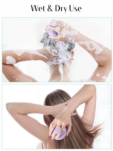 HEETA Scalp Massager Hair Growth Scrubber for Dandruff Removal Hair Care - color: Light Purple