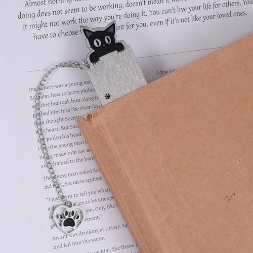 Black Inspirational Funny Cute Cat Bookmark for Reading Women - style: Cat Tail