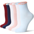 CS CELERSPORT Women's Mini Crew Ankle Socks with Scalloped Top,Pack of 6 - color: Heart Ruffle, size: Medium