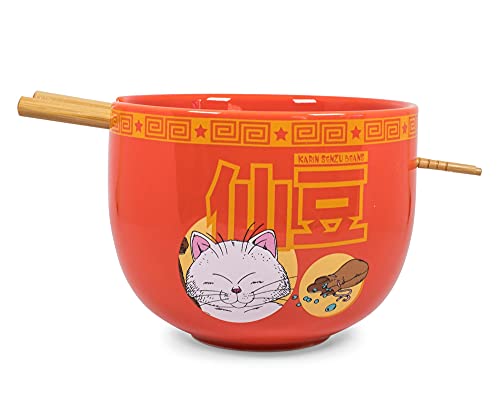 Dragon Ball Z Karin Japanese Ceramic Dinnerware Set | Place Setting Includes 16-Ounce Ramen Bowl and Wooden Chopsticks | Asian Food Dish Set For Home Kitchen
