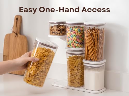 Pop Airtight Food Storage Containers with Lids, 6-Pc Set with Rack