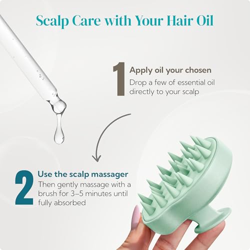 HEETA 2-Pack Large Scalp Massager Scrubber Shampoo Brush for Hair Growth - color: New Beige & Green