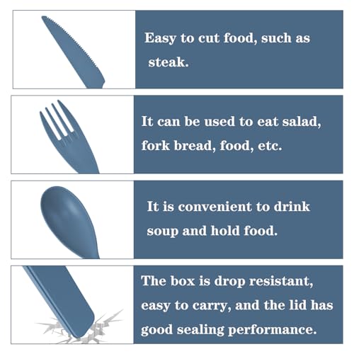 Zoyiancy 4 Sets Large Utensils Set with Case, Reusable Travel Cutlery Set - color: Large, 4 Colors