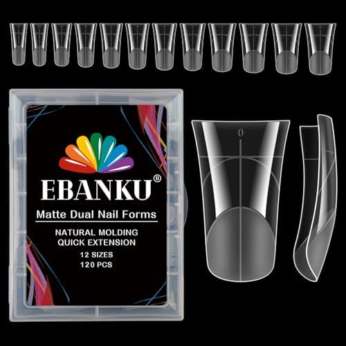 EBANKU Duck Nail Dual Forms for Poly Nail Extension 120PCS Medium Length - color: Duck Shape