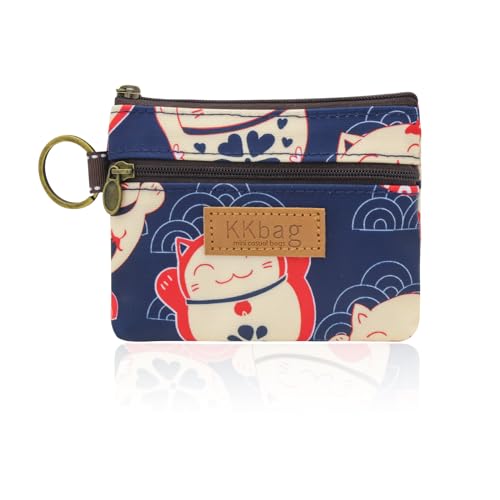 Coin Bag, Waterproof Coin Wallet Small Coin Purse with Zipper and Keyring, Cute Coin Pouch for Women and Girls, Change Purse Mini Storage Bag for Coin, Cards, Keys, Lipsticks (blue) - color: blue cat