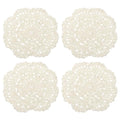 Crochet Doilies, 4Pcs 4" - Cotton Woven Fabric Coasters, Lace Round Handmade Coasters with Floral Pattern for Wedding Party Decoration (Beige)