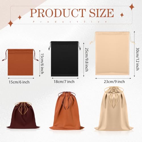 20 Pcs Satin Game Storage Bags for Women Men, S,M,L, Caramel Color - color: Caramel Color, size: S,M,L