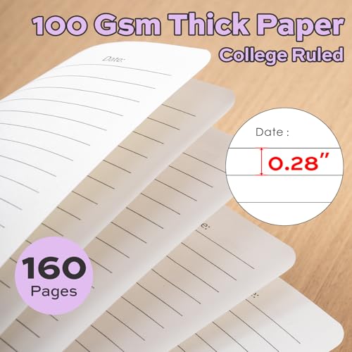deli Purple Lined Spiral Journal Notebook, 160 Pages, A5 (5.5"x8") Hardcover Writing Notebook, College Ruled Spiral Bound Journal for Women & Men - Perfect for Work, School, Office & Note Taking - color: Purple