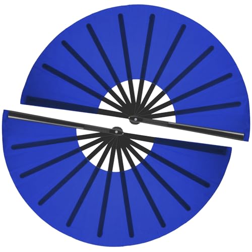 Maitys 2 Pack Foldable Fans for Rave Dancing,Dark Blue,Simple Pattern - color: Dark Blue, style: Simple Pattern