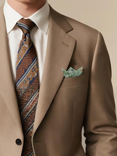 Luckyvestir Floral Pocket Squares for Men Cotton Flower Handkerchief Formal Wedding Party Graduation - color: Spring