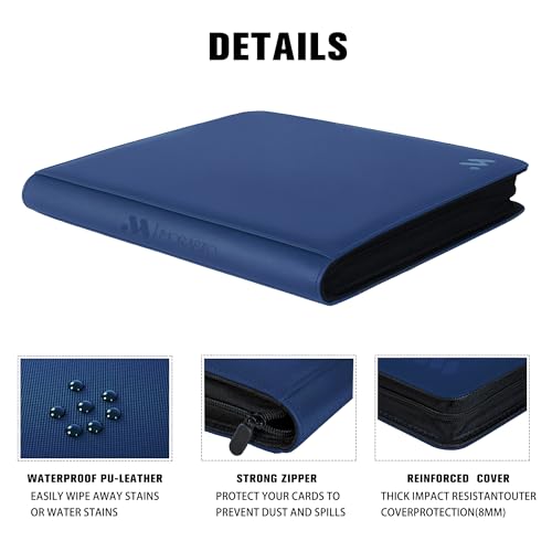 16 Pocket Trading Card Binder,Holds 1024 Standard-Size Card - color: Dark Blue