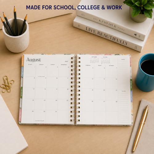 WORLD TRAVELER Academic Planner School Organizer Jul 2026-Dec 2027, 7"x9" - color: Pink Floral