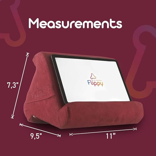 Flippy Original Tablet Pillow Stand & iPad Holder, Gift for Book Lovers & Readers, Multi-Angle Stand with Storage for Lap, Desk & Bed, Compatible with Kindle, Fire, iPad & Samsung, Nebbiolo - color: Nebbiolo 4.0