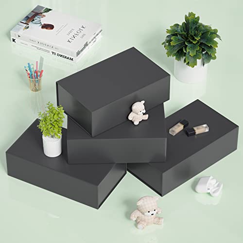 RYDDOY Black Gift Box, 9.5x6x3'' Gift Boxes with Lids for Presents - color: Black, size: 9.5 x 6 x 3 Inch