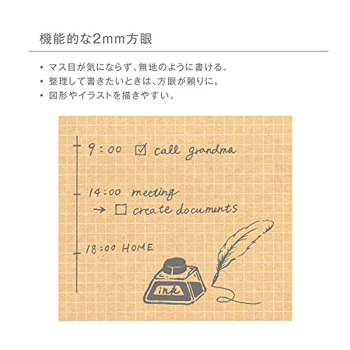 kleid 8479 Craft Work Memo, A6, 0.08 inch (2 mm) Grid, Navy