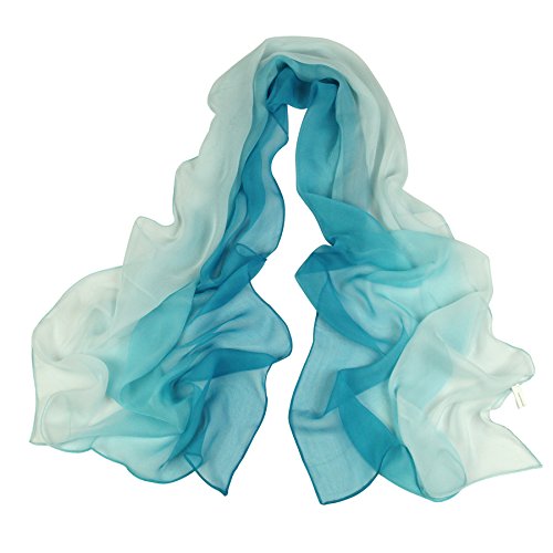 PANTONIGHT Long Chiffon Sheer Scarf Gradient Shaded Colors Lightweight Scarf For Womens - color: Color 092