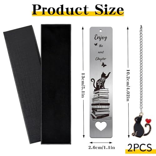 Cute Cat Metal Bookmark - 2 Pcs Enjoy The Next Chapter - style: Enjoy the Next Chapter - Cat