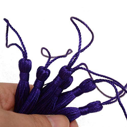 100Pcs 5 Inch Silky Bookmark Tassels for Jewelry, Souvenir(D-Purple) - color: Dark Purple