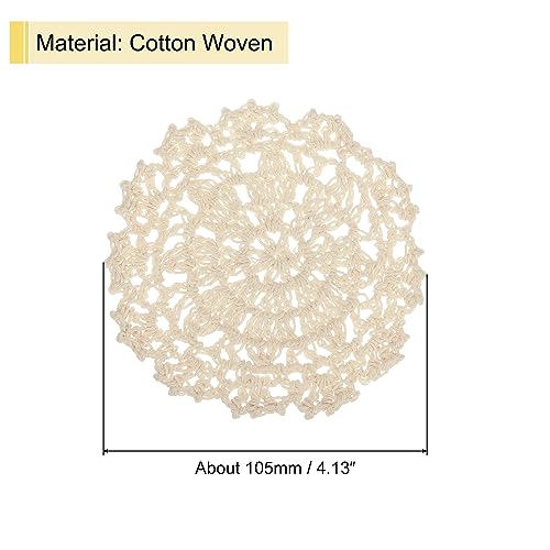 uxcell Fabric Coasters, 8pcs 4" - Cotton Woven Crochet Doilies, Lace Embroidery Cup Mat with Floral Pattern for Wedding Party Decoration (Beige) - color: Beige