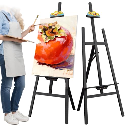 Black Smiley Wooden Easel for Painting, Wedding Signs & Display - color: Black