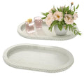 Urban Deco Oval Wooden Decorative Tray Set of 2 - style: 1 tier-2pk