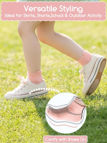 Aroveea Toddler Socks Non Slip Grip Baby Girls Kids Ankle Cute 12 Pack - color: Bright Rainbow, size: 6-12 Months