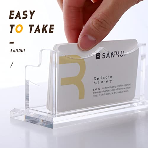 SANRUI Acrylic Business Card Holder, Clear Desk Card Display Stand 1 Slot