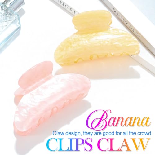 BARTOSI Acrylic Claw Clips Cute Pink Hair Clips Medium Hair Claw Clip Hair Accessories for Women and Girls (Pack of 2) - color: Set 3