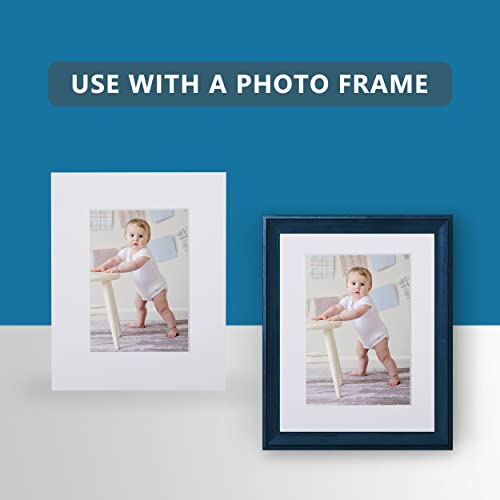 Somime 10Pack Acid-Free 8x10 White Mat Set for 5x7 Pictures with Bevel Cut - size: 8"x10" 10pack white complete set