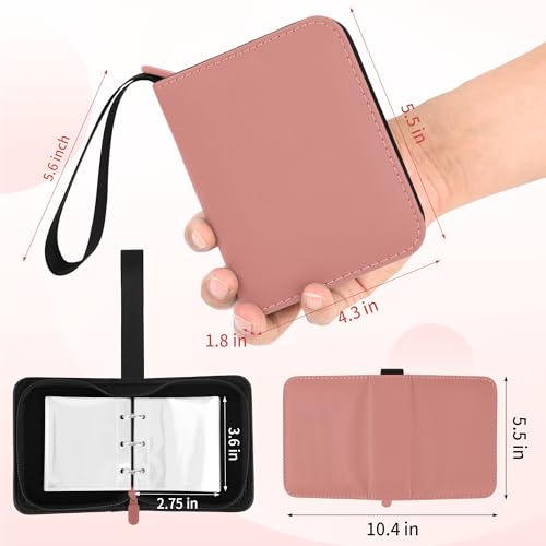 1 Pocket Card Binder with Zipper, 100 Pockets Mini Trading Card Album, Premium PU Leather Single Card Binder, Small Display Folder for TCG & Sports Cards-Pink - color: Pink