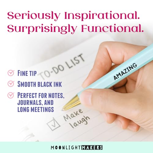 Moonlight Makers Funny Pens, Black Ink Ballpoint, Set of 5, You Got This - color: You Got This