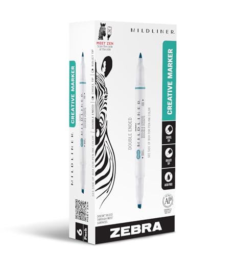 Zebra Pen MILDLINER No Bleed Highlighter, Dark Blue Color, Dual Tip, 12-Pk - color: Dark Blue B