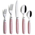 ANNOVA Silverware Set, Retro/Rivet Colorful Stainless Steel Tableware Kitchen Flatware Set Utensils, Includes Dinner Knives, Forks, Spoons, Salad Forks & Dessert Spoons (Light Pink, 20 Pieces) - color: Light Pink