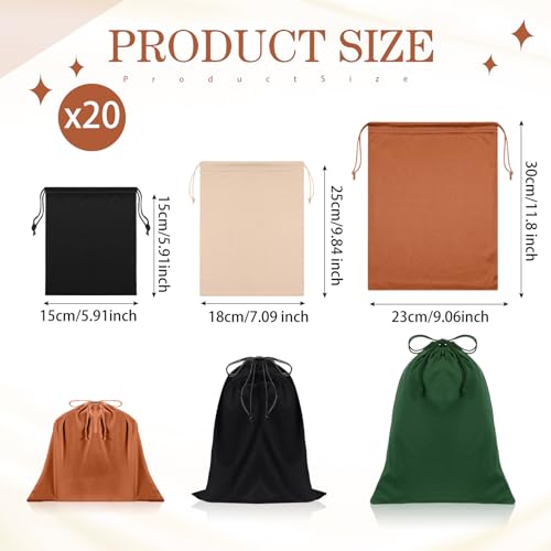 20 Pcs Satin Game Storage Bags for Women Men, S,M,L, Mixed Color - color: Mixed Color, size: S,M,L