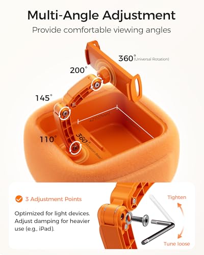 LULULOOK Tablet Pillow Stand for Kindle/iPad, Kindle Holder for Bed, Orange - color: Cosmic Orange