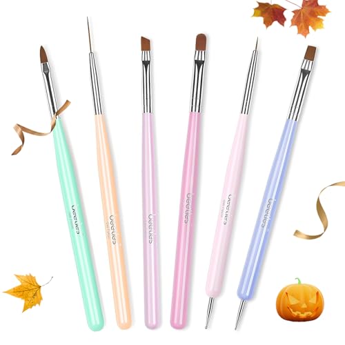 Beetles Gel Polish Nail Art Brushes, 6 Pcs Fingernail Art Design Pens - color: A-Multicolor-6