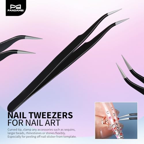 FANDAMEI Nail Art Tools, Nail Stuff, Nail Supplies, Nail Stand, Nail Brush - color: Pink