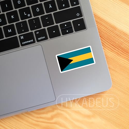 (3Pcs) Bahamas Flag Stickers, Bahamian National Flag Vinyl Decal, 3" x 1.6" - color: Bahamas