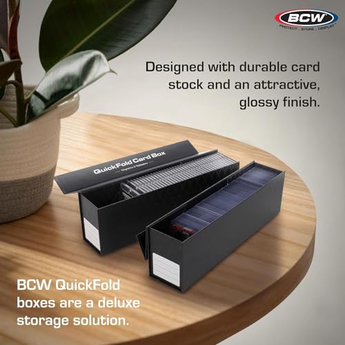 BCW QuickFold Card Boxes for Toploaders and Magnetics, Magnetic Lid, 6 Pack - size: 6 Pack